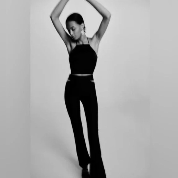 Zara Cut Out Flare Pants - Picture 3 of 5